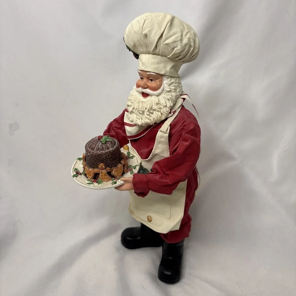 Possible Dreams Clothique Santa Claus Cake Baker Chef Figgy Pudding Figure Mache